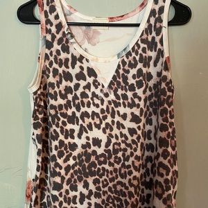 Leopard floral print tank top brand new no tags